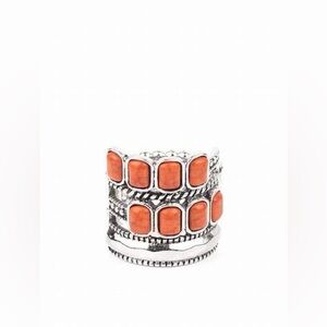 ❣️Silver and orange stone ring❣️*